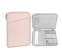 MoKo 12.9 Inch Tablet Sleeve Bag, Compatible with 13 Inch New iPad Pro M4 & Air M2 2024, iPad Pro 12.9 inch M2&M1, Galaxy Tab S8+/S9+ 12.4", Waterproof Bag Carrying Case with Pocket, Pink