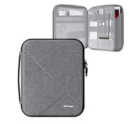 MoKo 13 inch Tablet Sleeve Bag for 13 inch iPad Air M3 2025, iPad Pro 13 M4/Air M2, Pro 12.9, Galaxy Tab S8+/S9+ 12.4, Hard Shell EVA iPad Bag with Storage and Padded Handle,Gray