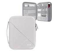 MoKo 13 inch Tablet Sleeve Bag for 13 inch iPad Air M4 2026, Mac Neo (A18 Pro), iPad Pro 13 M5/Air M2, Galaxy Tab S8+/S9+ 12.4, Hard Shell EVA iPad Bag with Storage and Padded Handle, Gray White