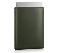 MoKo 14 Inch Laptop Sleeve Bag, PU Leather Briefcase Slim Stylish Case Compatible with MacBook Pro 14" M2 MAX 2023/2021, Midnight Green