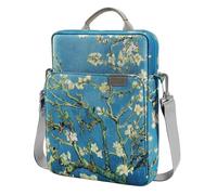 MoKo 15 Inch Laptop Sleeve Bag Fits MacBook Air 15" M2 2023, MacBook Pro 14" M2 2023, Galaxy Tab S9 Utra 14.6" 2023, Handle Carrying Case with Shoulder Strap, Apricot Flower