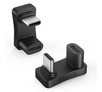 MoKo 180 Degree Angle USB C Adapter 2 Pack, U Shape USB-C Adapter Connector with PD 100W/10Gbps, Type-C 180 Angle Extender for Steam Deck/Switch/iPhone 16/15 Series/Laptop/Tablet