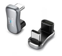 MoKo 180 Degree USB-C Adapter 2 Pack, U Shape USB-C Male to Female Adapter Connector with PD 140W/20 Gbps, 180 Angle Extender for Steam Deck, Switch, Laptop, Tablet, Phone