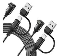 MoKo 2 in 1 Charger Cable for Garmin Watch 2 Pack, 3.3 FT USB Charging Cord for Garmin Fenix 8 7 7X 6 5/Forerunner 970 965 955 945 570 265 255 165 55/Vivoactive 6 5 4/Instinct/Venu 3 3S/Tactix, Black