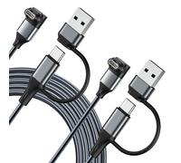 MoKo 2 in 1 Charger Cable for Garmin Watch 2 Pack, 3.3 FT USB Charging Cord for Garmin Fenix 8 7 7X 6 5/Forerunner 970 965 955 945 570 265 255 165 55/Vivoactive 6 5 4/Instinct/Venu 3 3S/Tactix, Gray