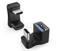 MoKo 2 Pack 180° USB C to USB Adapter, 100W PD Fast Charging, 4K Video, USB C Angled Adapter for Steam Deck, Switch, Laptop, Tablet, Phone