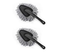 MoKo 2 Pack Car Cleaning Brush, Car Cleaning Brush, Soft Microfiber Detail Brush, Dust Wiping Tool, for Auto SUV Bicycle Home Indoor and Outdoor - Gray