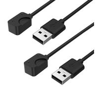 MoKo 2 Pack Charger Cable Compatible with Samsung Galaxy Fit 3, Magnetic Charging Dock with 1m USB Charging Cable Cord, Black+Black