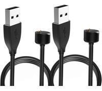 MoKo 2-PACK Charger Compatible with Xiaomi Mi Band 7/6/5/Amazfit Band 5, Portable Magnetic Replacement Charging Dock Station Cradle with 3.3FT/1M USB Charge Cable Cord - Black