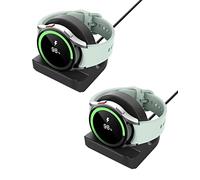 MoKo 2 Pack Charger Stand Compatible with Samsung Galaxy 8 7 6 5 40mm 44mm/8 Classic 46mm/Ultra 47mm/6 Classic 43mm 47mm/5 Pro, Silicone Charging Stand Dock Station Holder with Non-slip Base, Black