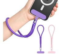 MoKo 2 Pack Hand Wrist Strap, Adjustable Phone Lanyard Phone Charm with Tether Tab, Hands-free Cellphone Wristlet Strap for iPhone, Most Smartphones, RoseGold & Purple