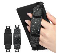 MoKo 2 Pack Security Hand Strap for 6-8" eReaders Fire Tablet -Kindle/Kobo/Voyaga/Lenovo/Sony E-Book Tablet, High-Elasticity Versatile Hand Strap Lightweight Finger Grip Holder, Black+Shiny Black