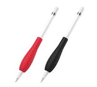 MoKo [2 Pack] Silicone Grip Holder Ergo Protective Sleeve Cover Case Accessories Compatible with Apple Pencil 1st / 2nd Generation, Black & Red