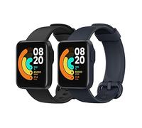 MoKo 2-Pack Strap Compatible with Xiaomi Mi Watch Lite/Redmi Watch, Soft Silicone Replacement Sport Band Wristband - Black/Ink Blue