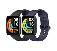 MoKo 2 Pack Straps Compatible with Redmi Watch 2 Lite/Xiaomi Poco Watch, Soft Silicone Replacement Sport Band Wristband for Women Men, Black/Midnight Blue