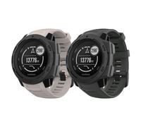 MoKo 2Pack Strap Compatible with Garmin Instinct/Instinct Solar/Tactical/Instinct 2 GPS Smartwatch, 22mm Soft Silicone Sport Replacement Watch Band Wristband, Graphit Gray/Tundra