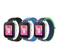 MoKo 3 Pack Nylon Kids Watch Band Compatible with Gizmo Watch 3/2/1, Gabb Watch 3e/3/2/1, Sync UP/Cosmo JrTrack, 20mm Breathable Adjustable Hook & Loop Replacement for Boys & Girls, Bk+Blu+DBlu