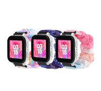 MoKo 3 Pack Scrunchie Band Compatible with Gizmo Watch 3 2 1/Gabb Watch 3e 3 2 1/SyncUP Kids Watch, Cute Elastic Replacement Wristband Strap Stretchy Bands for Kids, Starlight Purple+Rainbow+Pink-Blue