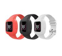 MoKo 3-Pack Strap Compatible with Garmin Vivofit jr. 3 Fitness Tracker for Kids, Soft Silicone Adjustable Replacement Band Wristband Bracelet, Black & Red & White