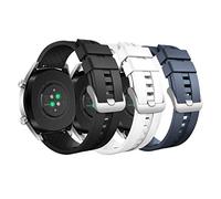 MoKo 3 Pack Straps Compatible with Huawei Watch GT5/GT5 Pro 46mm/GT4 46mm/GT3/GT3 Pro/GT/GT2/GT2 Pro/GT2e/GT Runner/Huawei Watch 4/4 Pro/3/3 Pro, 22mm Soft Silicone Sport Band for Women Men, B/W/MB
