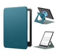 MoKo 360° Rotating Case for 7" eBook Reader 12th Generation 2024, Clear Back Detachable Magnetic Protective Adjustable Stand Cover with Auto Wake/Sleep, Not for TCL Remarkable Kobo, Turquoise