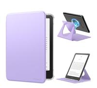 MoKo 360° Rotating Case for 7" eBook Reader 12th Generation 2024, Clear Back Detachable Magnetic Protective Adjustable Stand Cover with Auto Wake/Sleep, Not for TCL Remarkable Kobo, Lilac
