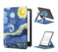 MoKo 360° Rotating Case for 7" eBook Reader 12th Generation 2024, Clear Back Detachable Magnetic Protective Adjustable Stand Cover with Auto Wake/Sleep, Not for TCL Remarkable Kobo, Starry Night Blue