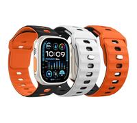 MoKo 3Pack Ocean Band Compatible with Apple Watch Ultra 2 Band 49mm 46mm 45mm 44mm 42mm for Men Women, Silicone Replacement Strap Sport Wrist band for iWatch Series 10 9 8 7 6 5 4 SE Ultra 2, 3Pack C