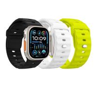 MoKo 3Pack Ocean Band Compatible with Apple Watch Ultra 2 Strap 49mm 46mm 45mm 44mm 42mm for Men Women,Silicone Replacement Strap Wrist band for iWatch Series 10 9 8 7 6 5 4 SE Ultra 2,F/W/B