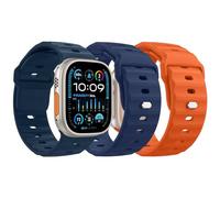 MoKo 3Pack Ocean Band Compatible with Apple Watch Ultra 2 Strap 49mm 46mm 45mm 44mm 42mm for Men Women,Silicone Replacement Strap Wrist band for iWatch Series 10 9 8 7 6 5 4 SE Ultra 2,M/D/O