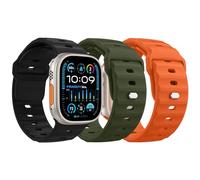 MoKo 3Pack Ocean Band Compatible with Apple Watch Ultra 2 Strap 49mm 46mm 45mm 44mm 42mm for Men Women, Silicone Replacement Wrist Band for iWatch Series 10 9 8 7 6 5 4 SE Ultra 2, B/O/A