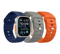 MoKo 3Pack Ocean Band Compatible with Apple Watch Ultra 2 Strap 49mm 46mm 45mm 44mm 42mm for Men Women,Silicone Replacement Strap Wrist band for iWatch Series 10 9 8 7 6 5 4 SE Ultra 2,M/O/S