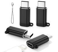 MoKo 4 Pack Lightning Female to USB C Male Adapter, iPhone to USB C Adapter for iPhone 15/16 Pro/16 Pro Max/16 Plus, Galaxy S24, iPad Air/Pro, for Charging/Data Transfer, NOT for Audio/OTG, Black