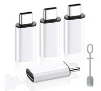 MoKo 4 Pack Lightning Female to USB C Male Adapter,USB-C Lightning Adapter for iPhone Air 17 16 15 Pro Max Plus, iPad Pro/Air, Galaxy,iPhone to USB C Adapter for Data Sync, NOT for Audio/OTG, White