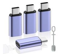 MoKo 4 Pack Lightning Female to USB C Male Adapter,USB-C Lightning Adapter for iPhone 15/16 Pro/16 Pro Max/Plus,Galaxy S24,iPad,iPhone to USB C Adapter for Charging/Data Sync, NOT for Audio/OTG, Blue