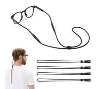MoKo 4 PCS Adjustable Eye Glasses Strap, Lightweight Sunglasses Strap Lanyard for Men Women, Eyeglass Strap Holders Around Neck, Eye Glasses String Strap Eyewear Retainers, Black
