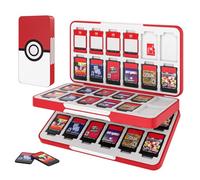 MoKo 48 Game Card Case for Nintendo Switch 2 / Switch OLED / Lite, Portable Game Storage Holder Case with 48 Card Slots & 24 Micro SD Cards Slots, Pokeball