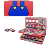 MoKo 48 Game Card Case for Nintendo Switch 2 / Switch OLED / Lite, Portable Game Storage Holder Case with 48 Game Card Slots & 24 Micro SD Cards Slots, RedBDK