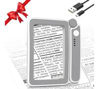 MoKo Magnifying Glass with Light, Rechargeable 4X Page Magnifier for Reading, Lighted Magnifying Glass with 3 LED Modes for Mom Dad Grandma Grandpa Seniors Book Lover Low Vision, Gray