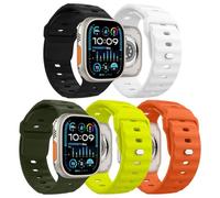 MoKo 5Pack Ocean Band Compatible with Apple Watch Ultra 2 Strap 49mm 46mm 45mm 44mm 42mm for Men Women, Silicone Replacement Wrist Band for iWatch Series 10 9 8 7 6 5 4 SE Ultra 2, ColorE