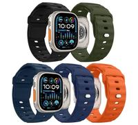 MoKo 5Pack Ocean Band Compatible with Apple Watch Ultra 3/2/1 49mm,S11/S10 46mm,9/8/7 45mm,SE3/SE2/SE/6/5/4 44mm,3/2/1 42mm,Silicone Replacement Strap Wrist Band for Men Women,ColrB