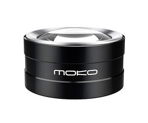 MoKo 5X Magnification LED Lighted Desktop Magnifier, Magnifying Glass with Ultra Bright Light Large Viewing Area for Reading, Inspection, Exploring, Hobbies, Low Vision - Black(Carrying Case Included)