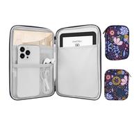 MoKo 6-7" eReader Sleeve Bag for iPad Mini 7 (A17 Pro)/6/5/4/3/2, 7" ereader Colorsoft Signature Edition, 6" ereader 11th/10th/8th Gen, 6.8" ereader Paperwhite 11th/10th Gen 2021/2018, Colorful Flower