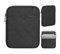 MoKo 6-7 inch Kindle Sleeve Compatible with 7" KindleColorsoft 2024, 6.8" Paperwhite 2021, 6" Kindle (11th Generation) 2022,Padded Bag with Dual Pockets & Pen Holder, Tucked Cotton Black