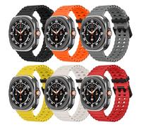 MoKo 6 Pack Ocean Sport Band Compatible with Samsung Galaxy Watch Ultra Bands 47mm (2025/2024) Men Women, Soft Silicone Breathable Waterproof Marine Straps for Samsung Watch 8/7 Ultra