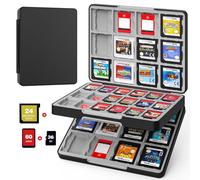MoKo 60 Game Card Case for Nintendo Switch 2 / Switch OLED / 3DS / 3DSXL, Portable Storage Holder Case for 60 Switch 2 Game Cartridges & 24 3DS Card & 36 Micro SD Cards, Black