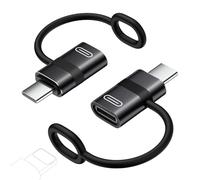 MoKo 60W Lightning to USB C Adapter for iPhone 17 Air 16 15 Pro Max Plus, iPad Pro/Air, Galaxy S25 S24, 2 Pack USB-C to Lightning Adapter with PD Fast Charging, Not for Headphone/OTG, Black
