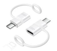 MoKo 60W Lightning to USB C Adapter for iPhone 17 Air 16 15 Pro Max Plus, iPad Pro/Air, Galaxy S25 S24, 2 Pack USB-C to Lightning Adapter with PD Fast Charging, Not for Headphone/OTG, White