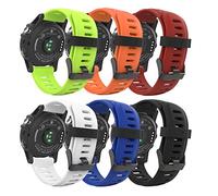MoKo Watch Strap Compatible with Fenix 3/3 HR, 6 Pack Soft Silicone Replacement Band Sport Wristband for Fenix 5X/5X Plus/Tactix Charlie/Descent Mk1/Quatix 3, Multi Color D