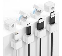 MoKo 8 Pack Magnetic Cable Clips, Desk Cord Organizer, Adhesive Cord Holder, Cable Management Wire Holder Keeper Organizer for Nightstand Desk Kitchen Office Car Wall Glass, White